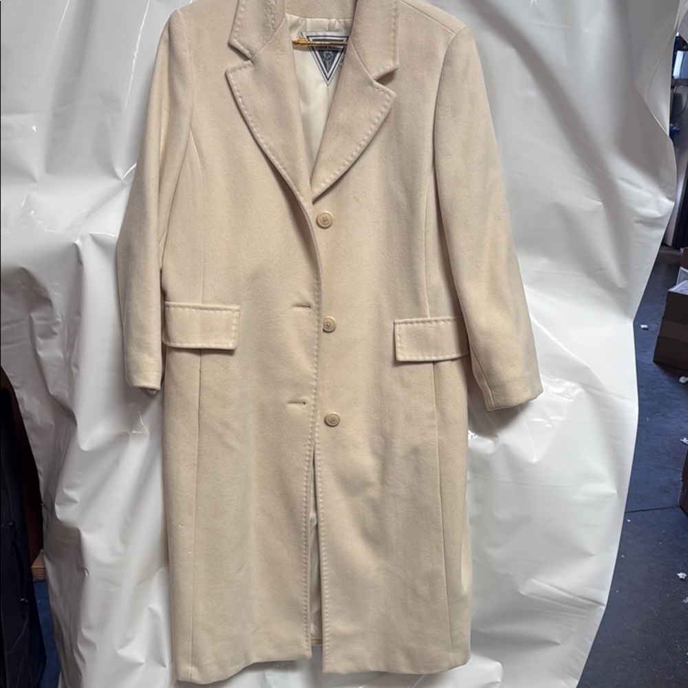 Marvin Richards Cream Trench Coat Classic Tailored Design